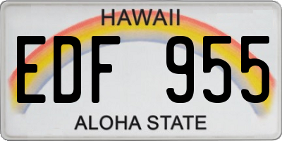 HI license plate EDF955