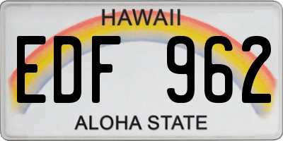 HI license plate EDF962