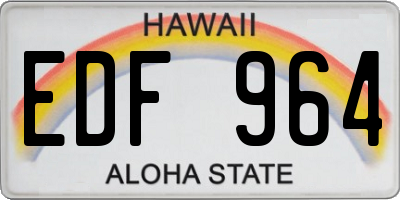 HI license plate EDF964