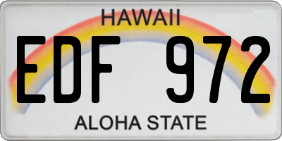 HI license plate EDF972
