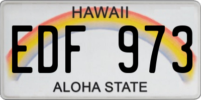 HI license plate EDF973