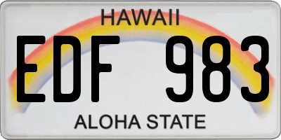 HI license plate EDF983