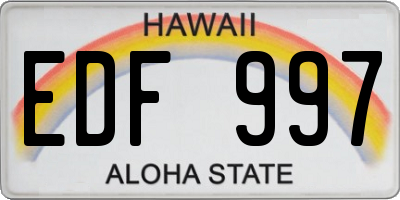 HI license plate EDF997