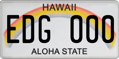 HI license plate EDG000