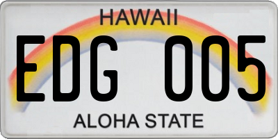 HI license plate EDG005