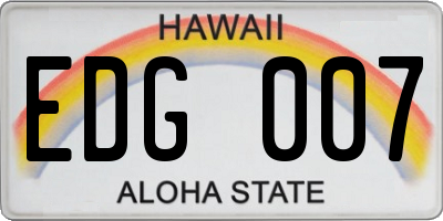 HI license plate EDG007