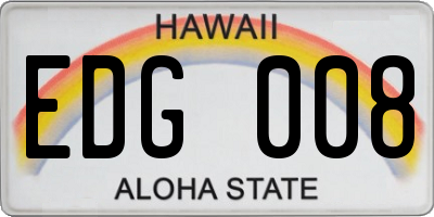 HI license plate EDG008