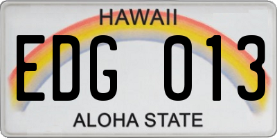 HI license plate EDG013