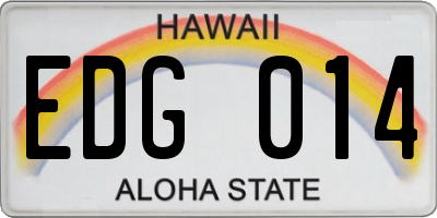 HI license plate EDG014