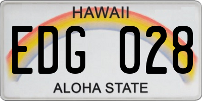 HI license plate EDG028