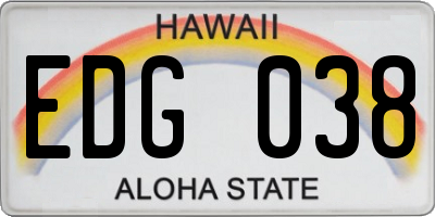 HI license plate EDG038