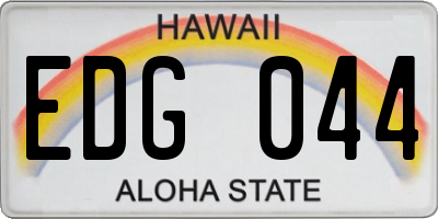HI license plate EDG044