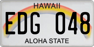HI license plate EDG048