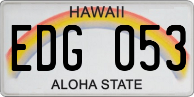 HI license plate EDG053