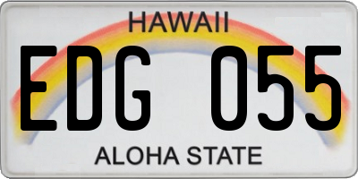 HI license plate EDG055