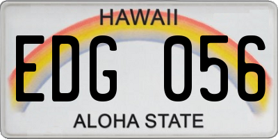 HI license plate EDG056