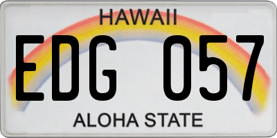 HI license plate EDG057