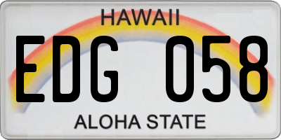 HI license plate EDG058