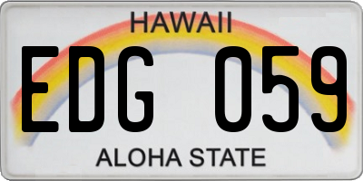 HI license plate EDG059