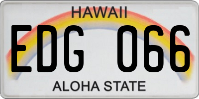 HI license plate EDG066