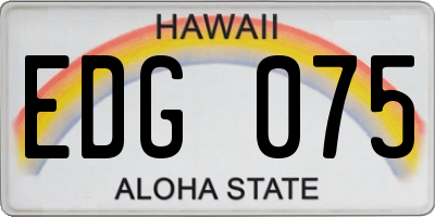 HI license plate EDG075