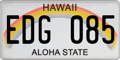 HI license plate EDG085