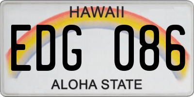 HI license plate EDG086