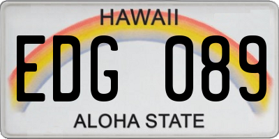 HI license plate EDG089