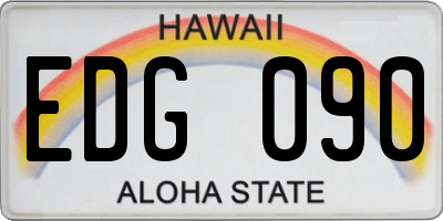 HI license plate EDG090