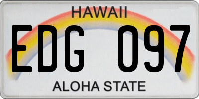 HI license plate EDG097