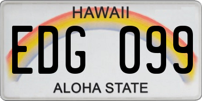 HI license plate EDG099