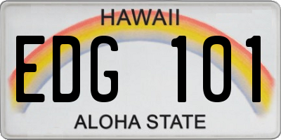 HI license plate EDG101