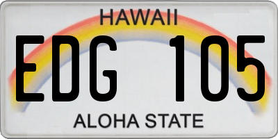 HI license plate EDG105