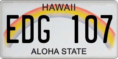 HI license plate EDG107