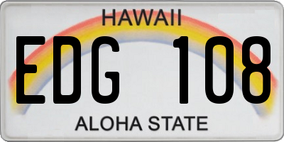HI license plate EDG108