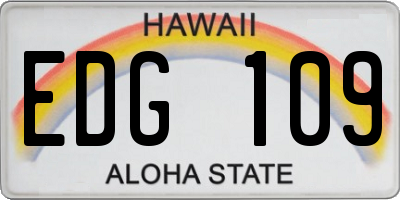 HI license plate EDG109