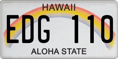 HI license plate EDG110