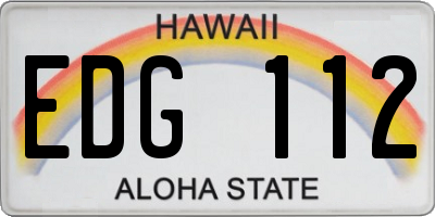 HI license plate EDG112