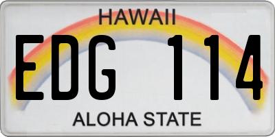 HI license plate EDG114