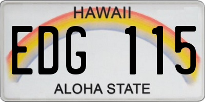 HI license plate EDG115
