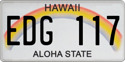 HI license plate EDG117