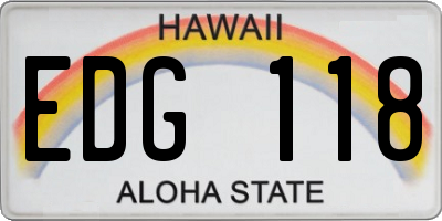 HI license plate EDG118