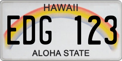 HI license plate EDG123