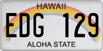 HI license plate EDG129