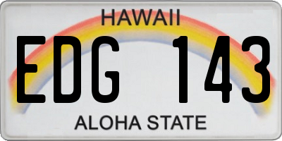 HI license plate EDG143