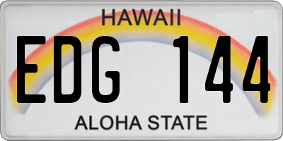 HI license plate EDG144