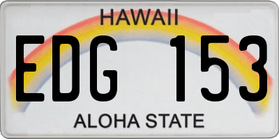HI license plate EDG153