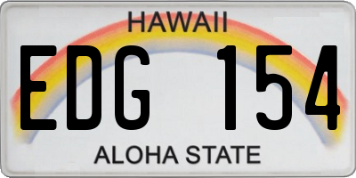 HI license plate EDG154