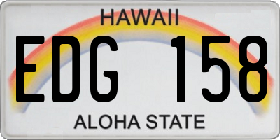 HI license plate EDG158