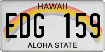 HI license plate EDG159